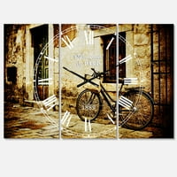 Designart 'Alışveriş Çantalı Bisiklet' Akdeniz duvar saati