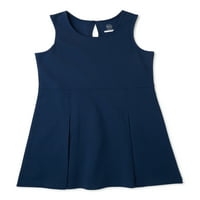Wonder Ulus Kız okul üniforması Streç Ponte Pileli Örgü Jumper Elbise, Boyutları 4-Artı