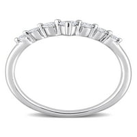 Karat T.G.W. Lab Düzenlendi Pırlanta Platin Kaplama Gümüş Chevron yıldönümü yüzüğü