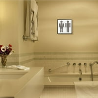 Stupell Sanayi Erkek Ve Kadın Tuvalet Banyo Sembolleri Tasarım Grafik Sanat Siyah Çerçeveli Sanat Baskı Duvar Sanatı,