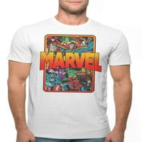 Marvel Karakter Çekimleri Erkek ve Büyük Erkek grafikli tişört