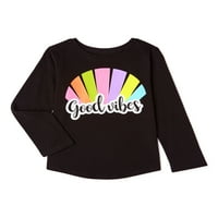 Garanimals Toddler Girls ' Good Vibes Uzun Kollu Tişört