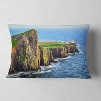 Designart Kayalık Okyanus Kıyı Şeridi İskoçya - Fotoğraf Atma Yastığı - 12x20