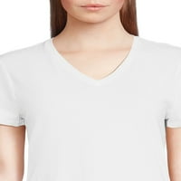 Kısa Kollu, XS-3XL Beden RealSize Kadın V Yaka Tişört