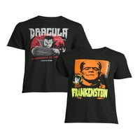 Cadılar Bayramı erkek ve büyük erkek Frankenstein ve Dracula grafik T-Shirt, 2'lipaket