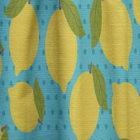 Designart 'Mavi Desende Sarı Limon' Tropikal Perde Paneli