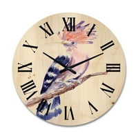 Designart 'Daldaki Antik İbibik Kuşu' Geleneksel Ahşap Duvar Saati