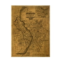 Kırmızı Atlas Tasarımları 'Rochester NY 1872' Tuval Sanatı