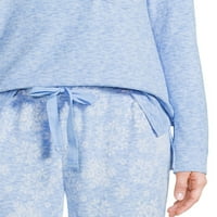Jaclyn Kadın Uzun Kollu Üst ve Baskılı Joggers Pijama Takımı, 2 Parça