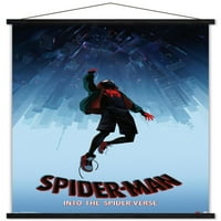 Marvel Örümcek Adam-İçine Örümcek Ayet Düşen Duvar Posteri Ahşap Manyetik Çerçeve, 22.375 34