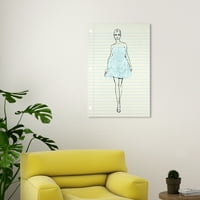 Wynwood Stüdyo Moda ve Glam Çağdaş Tuval Sanat-Mavi Elbise Kadın, Duvar Sanatı Oturma Odası, Yatak Odası ve Banyo,