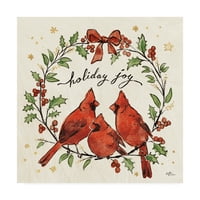 Marka Güzel Sanatlar 'Noel Muhabbet Kuşları XI' Tuval Sanatı Janelle Penner