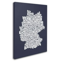 Ticari Marka Sanatı 'SLATE-Almanya Bölgeler Haritası' Michael Tompsett'in Tuval Sanatı