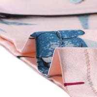 Benzersiz Pazarlık Bayan Çiçek Düğme Aşağı Gömlek Şort Saten Pijama Pijama Setleri
