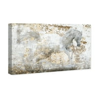 Wynwood Stüdyo Hayvanlar Duvar sanatı Tuval Baskılar 'Koşu Equus' Çiftlik Hayvanları-Beyaz, Altın