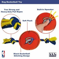 Evcil İlk NBA Oklahoma City Thunder Basketbol Oyuncak KÖPEKLER ve KEDİLER için-Lisanslı, ağır Halatlar, SQUEAKER